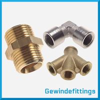 Gewindefttings: Verschraubungen, Doppelnippel, Muffen, Schottverschraubungen, Reduziernippel, Gewindetüllen, Schlauchtüllen, Adapter, Winkel-Fittings, T-Stücke, Kreuz-Stücke, Verschlussstopfen, Verschlusskappen